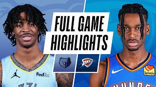 Memphis Grizzlies vs Oklahoma City Thunder Full Game Highlights | 2020-21 NBA Season | March 14,2021