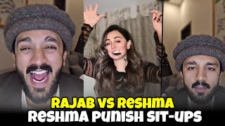 Rajab Vs Reshma Live Tiktok Match | Reshma Do Punishment Sit-ups 😄😄