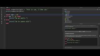 Variables and Conditionals Lua (explained)