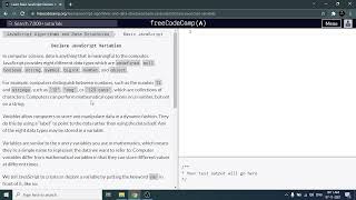 Declare JavaScript Variables - Freecodecamp.org | Video 2 | Basic JavaScript | Compact Coder