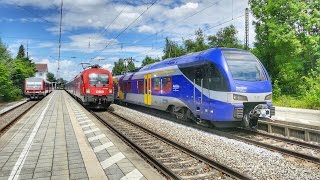 Züge im Bahnhof Prien am Chiemsee