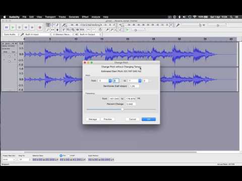 Change tempo and pitch of an .MP3 file using Audacity Change tempo and pitch of an .MP3 file using Audacity