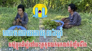 ព្រោះតែគ្មានអង្ករដាំបាយខ្លាំងពេកលោកយាយអាយុ៧៦ឆ្នាំតស៊ូប្ដូរដើម្បីទៅបេះត្រកួនយកមកលក់ដើម្បីចិញ្ចឹមជីវិត