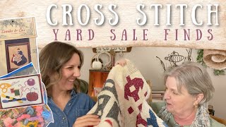 Flosstube Extra: Cross Stitch Goodies! Yard Sale Haul with Mom