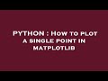 PYTHON : How to plot a single point in matplotlib