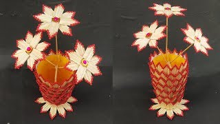 How to make flower vase with matchstick। flower vase DIY। matchstick art.