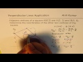 perpendicular lines application vertices of square from adjacent side