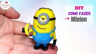 DIY tutorial minion biscuit, minion porcelana fria, minion cold porcelain - Como fazer minions