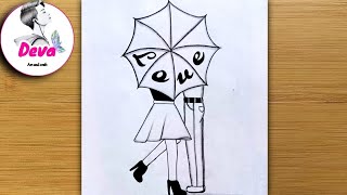 Romantic couple drawing/how to draw romantic couple drawing/husband and wife drawing/easy drawing