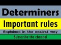 Determiners- important rules ||  Determiners के important नियम || English grammar