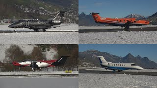 Pilatus PC-24, PC-12, PC21 in Winter Snow Days 2024 - Airport Buochs