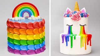 How to Make the Best Ever Rainbow Cake Decorating For Party | Amazing Rainbow Ca