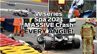 W Series Spa 2021 Quali Crash: Every angle+Onboards (Rare Footage)