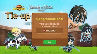 GET FREE 300++ RUBY IN MINUTES | Line Rangers X Attack On Titan