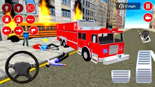 Real fire truck driving simulator | Fire fighting | Android games gameplay