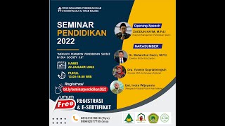 Webinar Menjadi Pemimpin Pendidikan Sukses di Era Society 5.0