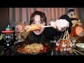 無剪輯吃播 asmr 千層肚 u0026 10根烤腸！麻辣鮮脆油爆爆！【余多多吃飯啦】