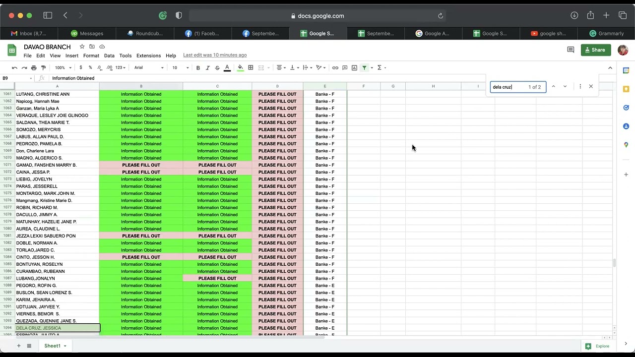 How To Search Your Name In Google Sheets / General Instructions - YouTube