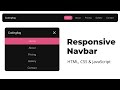 Create Responsive Navigation Bar using HTML, CSS & JavaScript