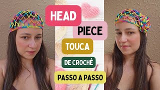 Head Piece/ Touca de croche com aplicação de Rosa