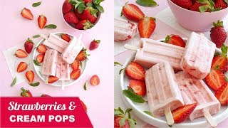 #BirdsParty Recipe Strawberries and Cream Popsicle 🍓 How to make Strawberry Ice