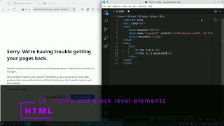 HTML 13 💻 Inline and block level elements