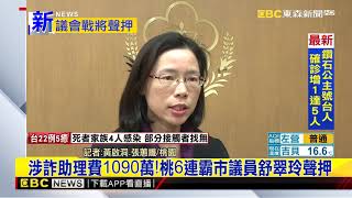 最新》涉詐助理費1090萬！桃6連霸市議員舒翠玲聲押