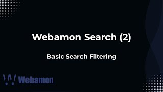 Webamon Basic Search Filters