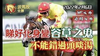 【香港賽馬】2022年2月6日心水提供｜睇好化身「谷草之鬼」，不能錯過頭啖湯！｜WP攻略｜過關攻略