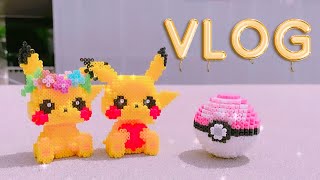 PIKACHU 3D Building Vlog with Mini Perler Beads #3dperler