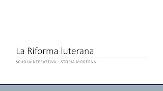 La Riforma luterana