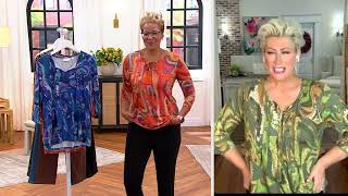 Belle Boho by Kim Gravel Sunset Paisley Pintuck Tassel Top on QVC