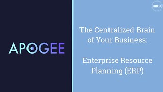 Apogee Suite: The Centralized Brain of Your Business Enterprise Resource Planning (ERP)