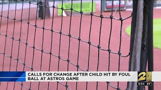 Calls for change after child hit by foul ball at Astros game