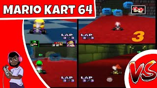 Mario Kart 64 4-Player Online (PARSEC) - Lightning Flash Surprise!