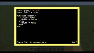 Computer Craft programing tutorial 13 -- Intro to Redstone API -- setOutput