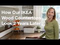 How Our DIY Butcher Block Wood Countertops From IKEA Look 2 Years Later - AnOregonCottage.com