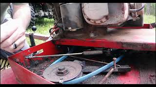 Changing and adjusting a belt on a Swisher 44-inch finish mower