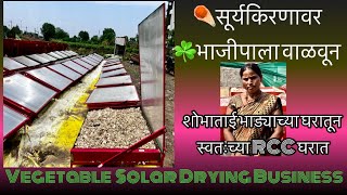 Solar Dryer वर भाजीपाला सुकवून महिला आर्थिक सक्षम।भूमिहीन, अल्पभुधारक महिलांना नवीन व्यवसाय