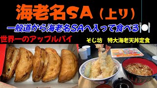 海老名SA（上り）世界一のアップルパイ🍎＆お正月グルメ等🎍一般道から海老名SAへ入る👣Hachigori🐝🦍TV