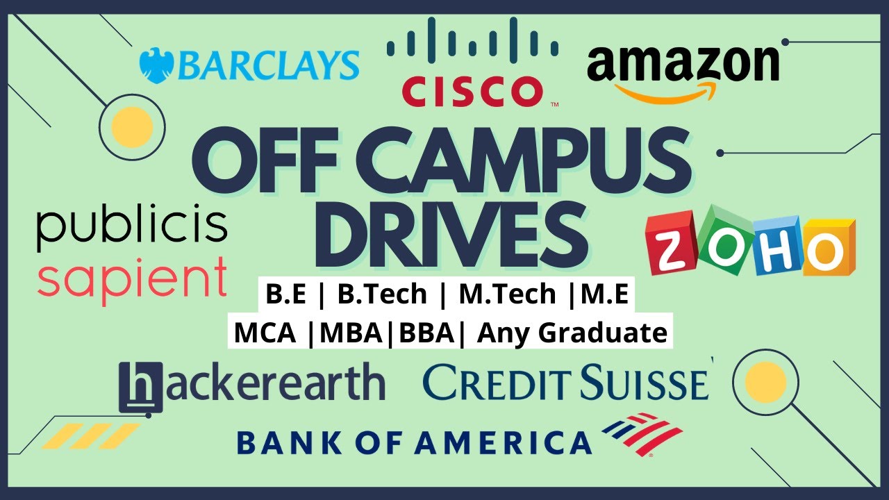 Latest Off Campus Drives 2021 2022 2021 2020 2019 2018 Batch