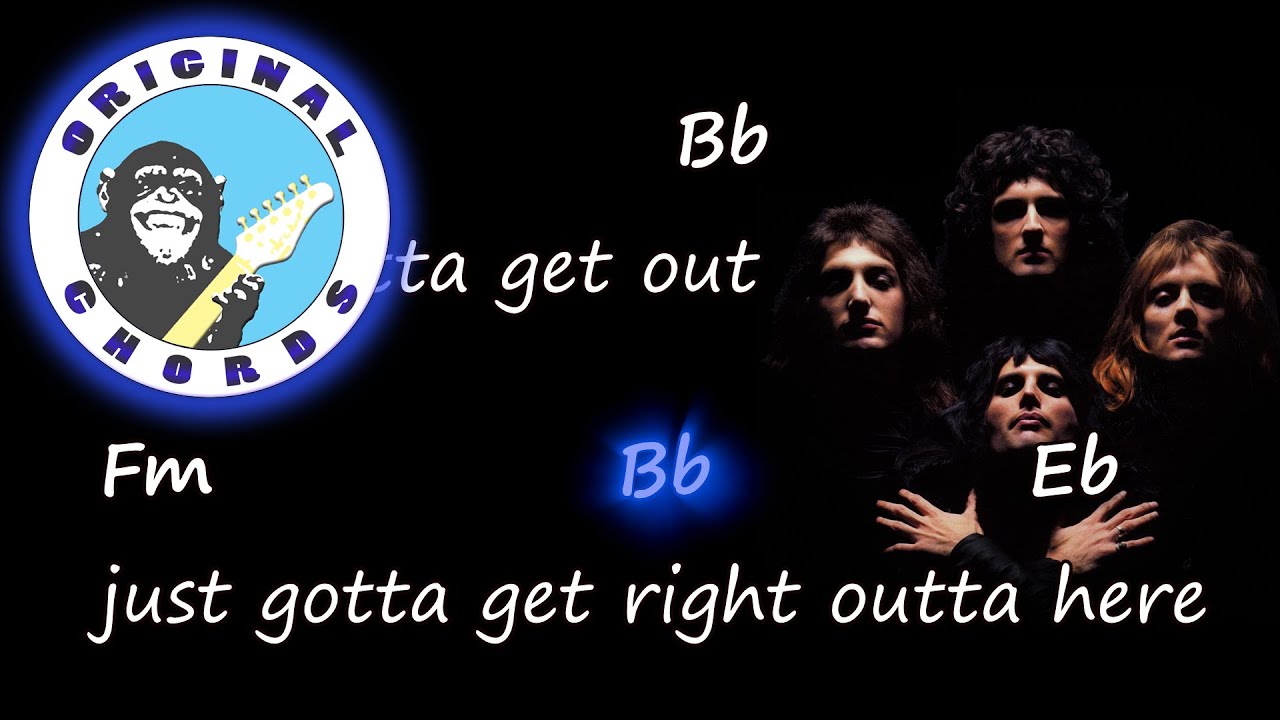 Queen - Bohemian Rhapsody - Chords & Lyrics - YouTube