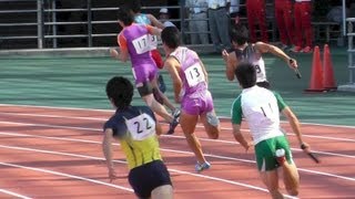 陸上 Men 4x100mR リレー決勝Final 東京国体 2013.10.8