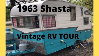 Ep. 44  1963 Shasta vintage camper tour. Retro travel trailer walk around. Classic RV