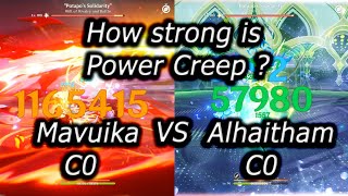 How Strong is Power Creep ? C0 Mavuika VS C0 Alhaitham 10M HP Local Legend Comparison Genshin Impact