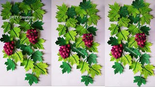 Grape tree wallhanging || wallhanging craft ideas||paper fruit|| wall decoration idea.