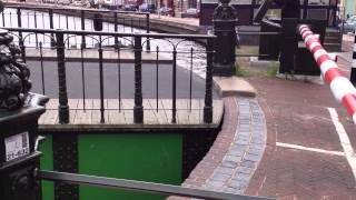 Haarlem, Netherlands - swing bridge in operation