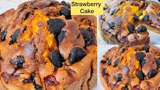 Strawberry Cake By Air Fryer | Soft Fruit cake Recipe |