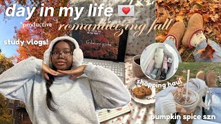 🍂🩰 COZY FALL DAY IN MY LIFE ✧₊ study with me, grwm, aesthetic vlogs