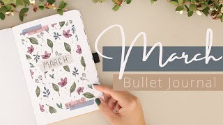 2022 March Bullet Journal Setup | Bullet Journal Plan with Me | Botanical Bullet Journal | Easy Art